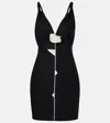 Farm Rio Black And White Rose Mini Dress In Blue