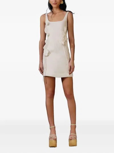 Farm Rio Off-white Sleeveless Euroflax Premium Linen Mini Dress