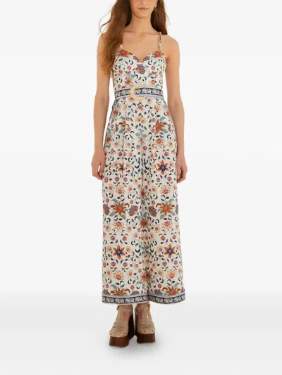 Farm Rio Floral Belted Dress In Multi