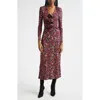 Farm Rio Purple Chelsea Garden Flowers Knot Maxi Dress In Chelsea Garden Purple