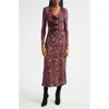 Farm Rio Purple Chelsea Garden Flowers Knot Maxi Dress In Chelsea Garden Purple