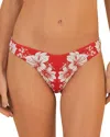 Farm Rio Floral Chains Bikini Bottom In Floral Chains Red