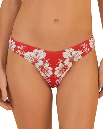 Farm Rio Floral Chains Bikini Bottom In Floral Chains Red