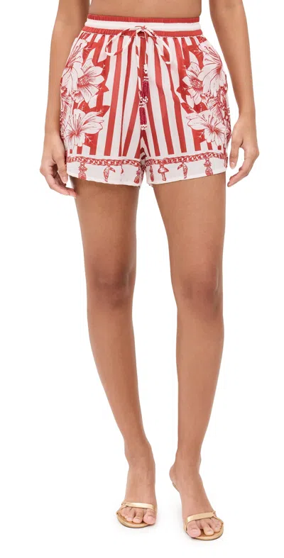 FARM RIO FLORAL CHAINS SHORT FLORAL CHAIN STRIPES MULTI
