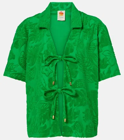 Farm Rio Floral Cotton-blend Terry Shirt