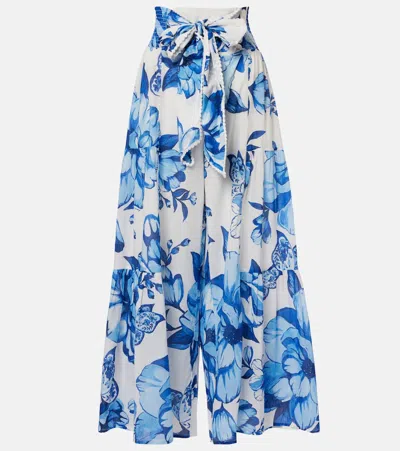 Farm Rio Floral Cotton Wide-leg Pants In Multi