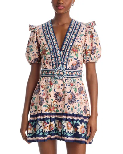 Farm Rio Floral Dehli Mini Dress In Multi