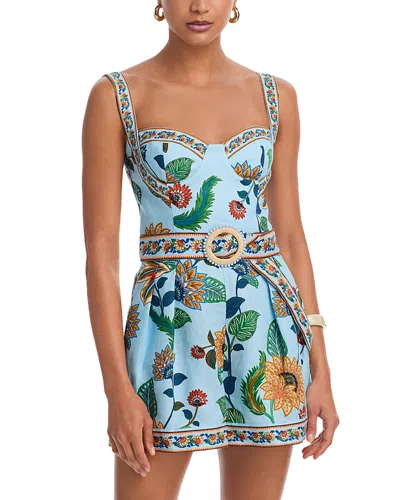 Farm Rio Floral Delhi Romper In Blue