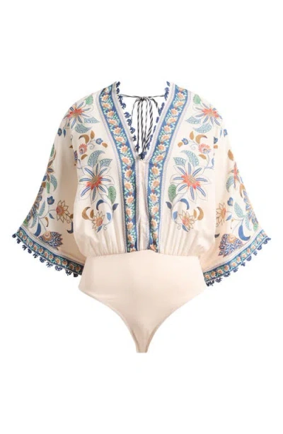 Farm Rio Floral Delhi Tapestry Bodysuit In Multi
