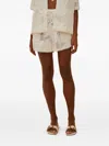 Farm Rio Floral Drawstring Shorts In White