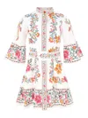 Farm Rio Off-white Delicate Forest Scarves Organic Cotton Mini Dress In White
