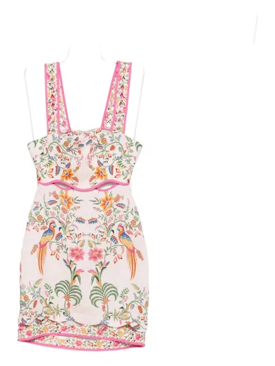 Farm Rio Floral-embroidery Mini Dress
