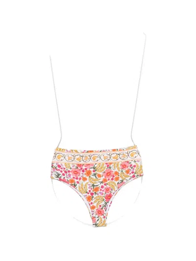 Farm Rio Floral High-waist Bikini Bottom In Multi