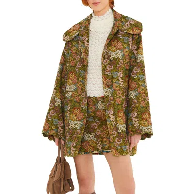 Farm Rio Floral Jacquard Miniskirt In Multi