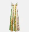 Farm Rio Delicate Floral Stripes Midi Dress
