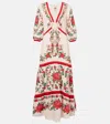 Farm Rio Pink Flower Tapestry Lenzing Ecovero Euroflax Maxi Dress