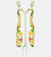 Farm Rio Floral Linen-blend Minidress