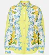 Farm Rio Off-white Sicily Scarf Lenzing Ecovero Euroflax Shirt In Multi
