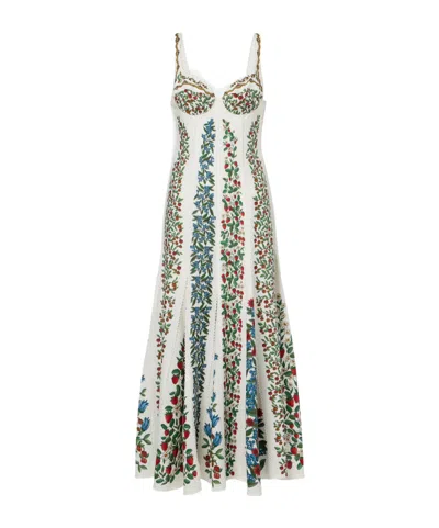 Farm Rio Floral Linen-blend Maxi Dress In White