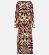 Farm Rio Anika Flowers Long Sleeve Maxi Dress In Multicoloured