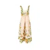 Farm Rio Floral Midi Dress With Shoulder Bows