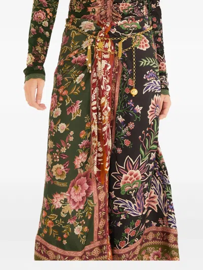 Farm Rio Floral Midi Skirt In Multi