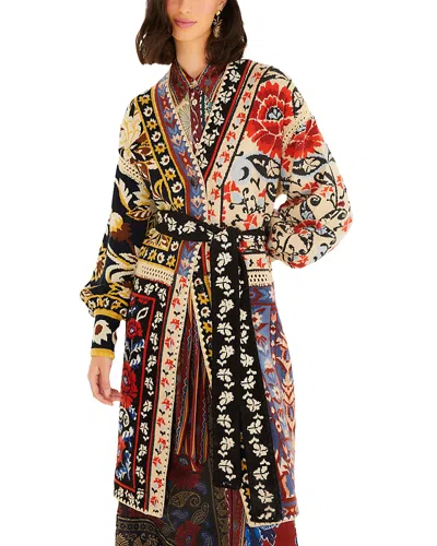 Farm Rio Floral Patchwork Midi Cardigan In Multi