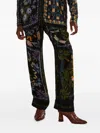 Farm Rio Winter Garden Floral Pants In Black