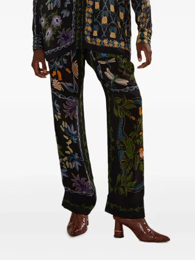 FARM RIO FLORAL-PATTERN STRAIGHT-LEG TROUSERS