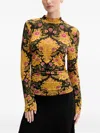 Farm Rio Floral-pattern T-shirt In Black
