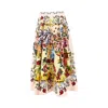 Farm Rio Floral Poplin Midi Skirt