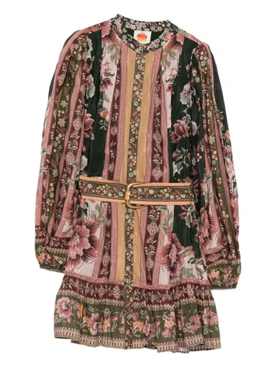 FARM RIO FLORAL-PRINT BELTED DRESS