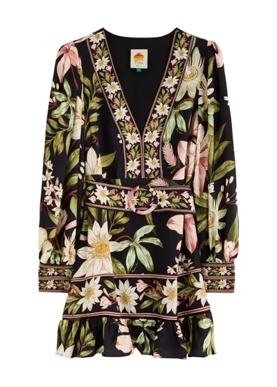 FARM RIO FARM RIO FLORAL-PRINT BELTED MINI DRESS