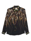Farm Rio Floral Button Shirt In Black