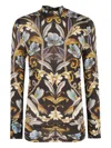 Farm Rio Snake Garden Jersey Top In Multi