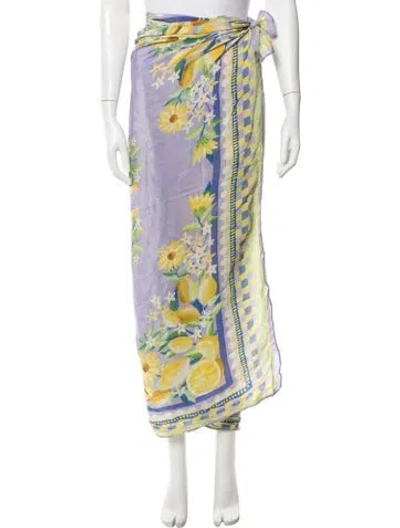 Pre-owned Farm Rio Floral Print Cover-up In Green