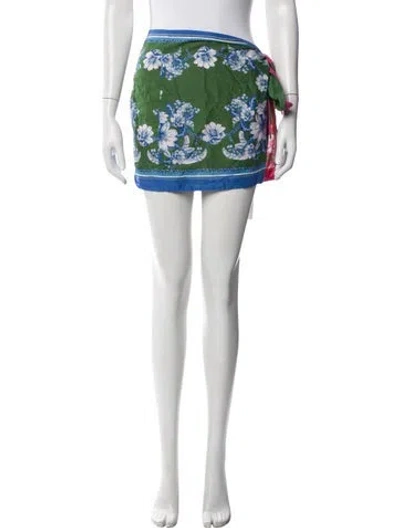 Pre-owned Farm Rio Floral Print Cover-up In White