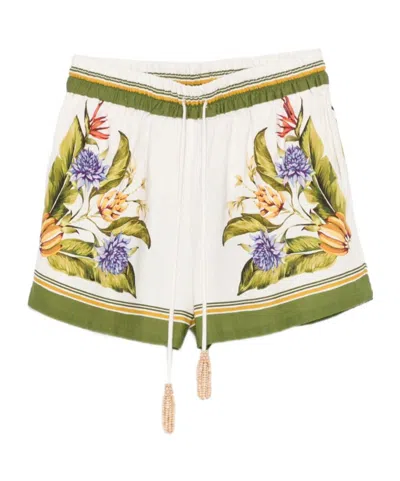 Farm Rio Floral Print Drawstring Shorts In Multi