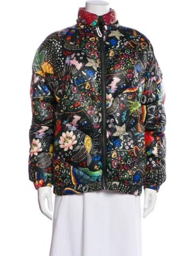 Pre-owned Farm Rio Floral Print Jacket In Black