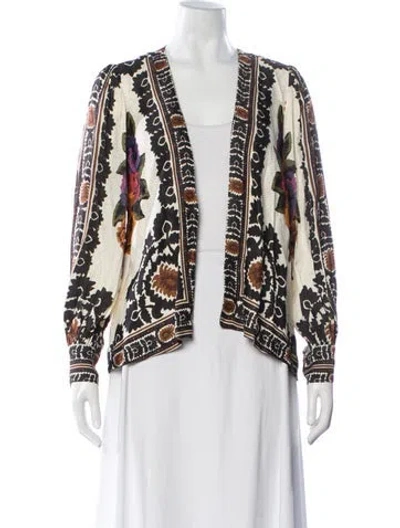 Pre-owned Farm Rio Floral Print Jacket In Multi