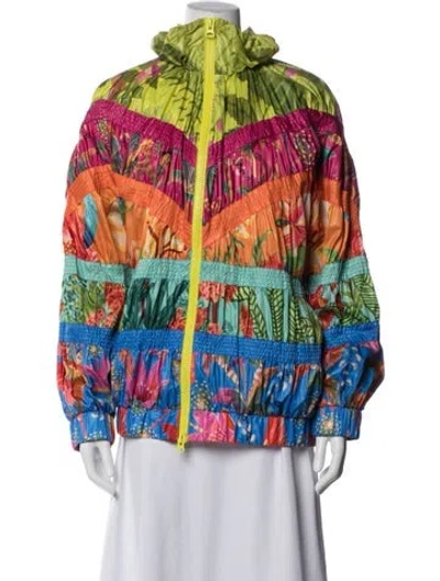 Pre-owned Farm Rio Floral Print Jacket W/ Tags In Multicolor