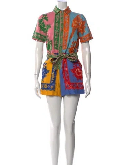 Pre-owned Farm Rio Floral Print Jumpsuit In Multi