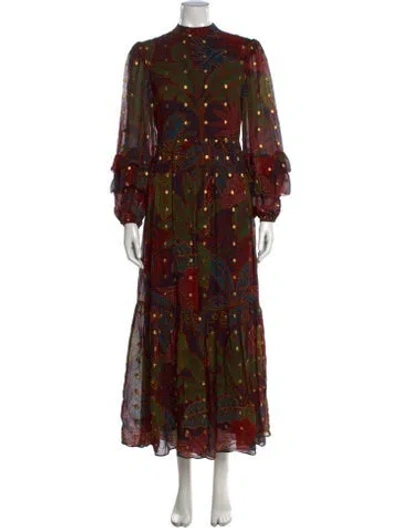 Pre-owned Farm Rio Floral Print Long Dress