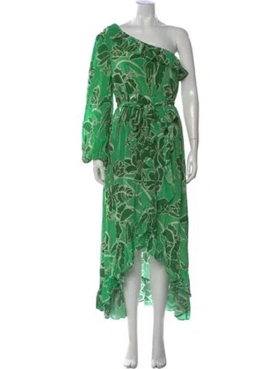 Pre-owned Farm Rio Floral Print Long Dress In Green