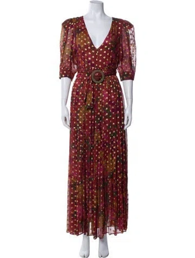 Pre-owned Farm Rio Floral Print Long Dress In Multi