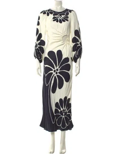 Pre-owned Farm Rio Floral Print Long Dress In Multi