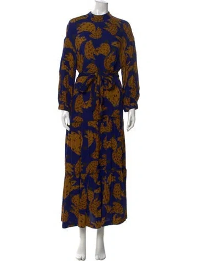 Pre-owned Farm Rio Floral Print Long Dress In Multi