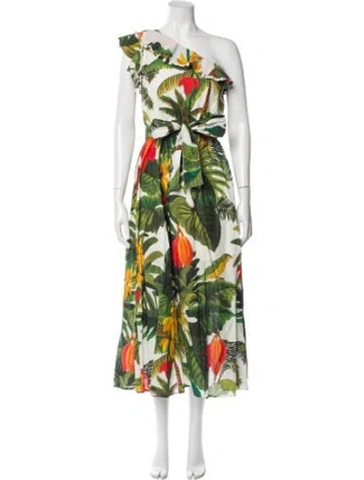 Pre-owned Farm Rio Floral Print Long Dress In Multi