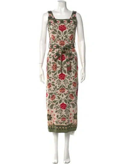 Pre-owned Farm Rio Floral Print Long Dress In Multi