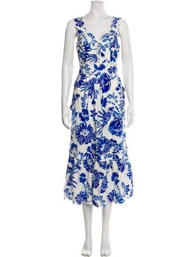 Pre-owned Farm Rio Floral Print Long Dress In Multi